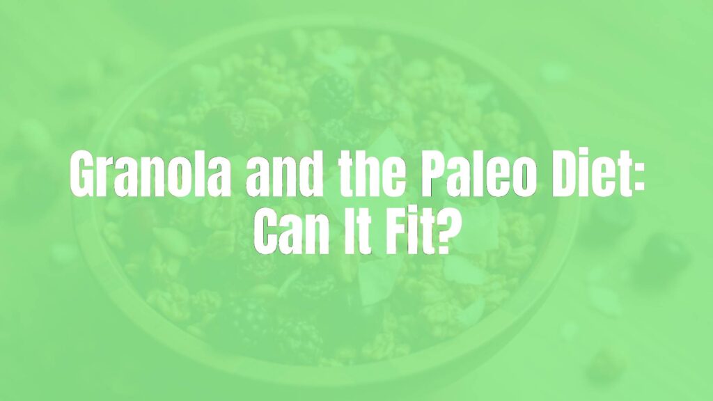 A rustic wooden bowl filled with homemade Paleo-friendly granola, featuring toasted nuts and seeds, dried berries, and coconut flakes, natural lighting, warm tones, realistic.