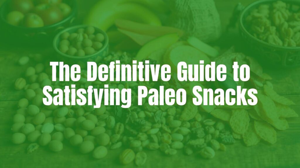 A vibrant assortment of Paleo snacks on a wooden table, including nuts, seeds, fresh fruits, and dried meats, natural lighting, realistic.