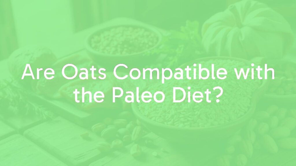 A bowl of oats next to Paleo diet foods like meat, vegetables, and nuts, rustic wooden table, natural lighting, realistic.